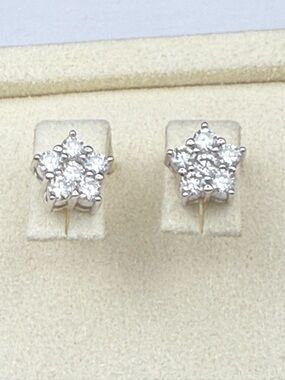 1 ctw Moissanite Star Stud Earrings - Rhodium Plated .925 Sterling Silver 🌟💎
